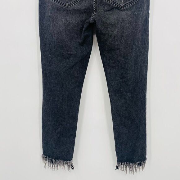 Free People Size 28 Black Great Heights Distressed Frayed Hem Skinny Jeans - Picture 12 of 12